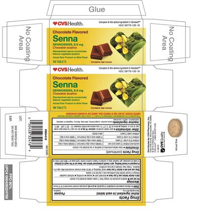 6918904211.jpg CVS Health Chocolate Flavored Senna Sennosides,8.6mg Chewable laxative 18 Tablet - 6918904211