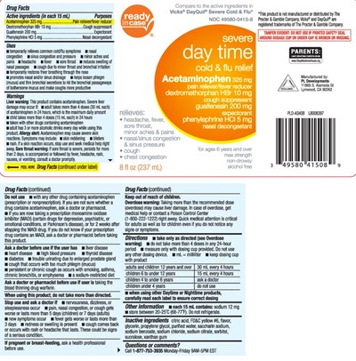 Acetaminophen 325 mg, Dextromethorphan Hbr 10 mg, Guaifenesin 200 mg, Phenylephrine HCl 5 mg (Daytime Severe Cold And Flu Liquid 1)