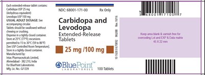 image-01.jpg Carbidopa and Levodopa ER 25.100mg, 100 tablets, Rev 10-16 - image 01