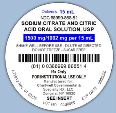 "image Description" (Sodium Citrate And Citric Acid Os 15ml Cup Label)