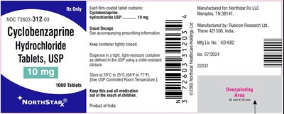 Image Description (Cyclobenzaprine HCl Tabs 10mg 1000s Bottle Label)