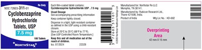 Image Description (Cyclobenzaprine HCl Tabs 7pt5mg 100s Bottle Label)