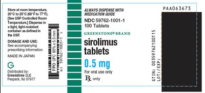 sirolimus-05.jpg PRINCIPAL DISPLAY PANEL - 0.5 mg Tablet Bottle Label - sirolimus 05