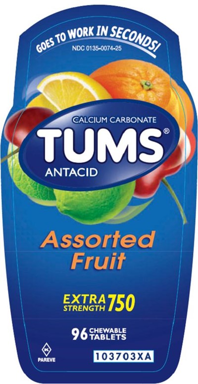 image-01.jpg Tums Extra Strength Assorted Fruit 96 count front label - image 01