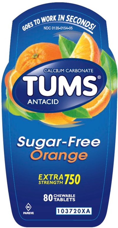 Tums Extra Strength Sugar Free Orange 80 count front label - image 03