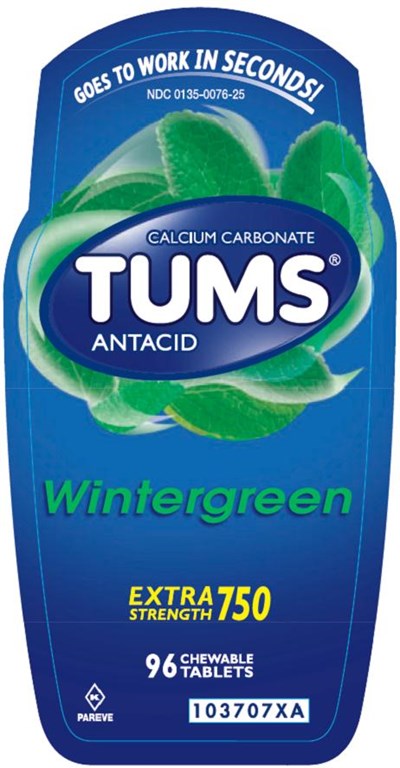 Tums Extra Strength Wintergreen 96 count front label - image 05