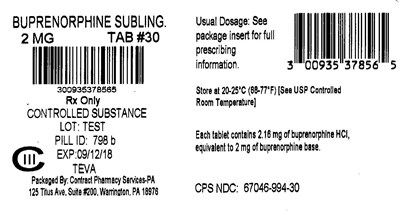 image-03.jpg Buprenorphine Hydrochloride Sublingual Tablets 2 mg 30s Label - image 03