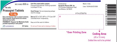 prasugrel-fig8.jpg PACKAGE LABEL-PRINCIPAL DISPLAY PANEL - 10 mg (30 Tablets Bottle) - prasugrel fig8