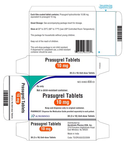 prasugrel-fig9.jpg PACKAGE LABEL-PRINCIPAL DISPLAY PANEL - 10 mg (3 x 10) Unit-dose Tablets - prasugrel fig9