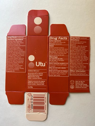 Utu Broad Spectrum Spf 50 Tinted Sunscreen-stick Outer Carton Labeling (Utu Stick Box Cder)