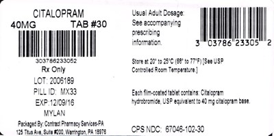 image-04.jpg Citalopram Tablets, USP 40 mg Bottle Label - image 04