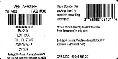 Venlafaxine Tablets Usp, 75 mg (Venlafaxinehcltablets Figure 05)