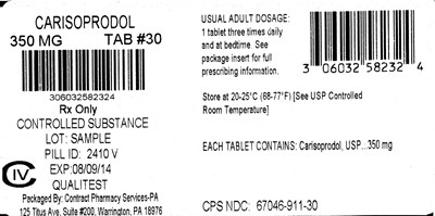 Image Of The Carisoprodol Tablets, Usp 350 mg 100 Tablets Label (Carisoprodol 2)