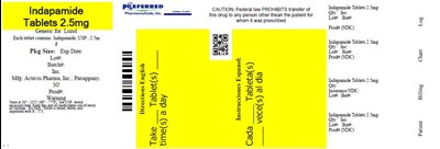 Indapamide Tablets 2.5mg (Indapamide Tablets 5)