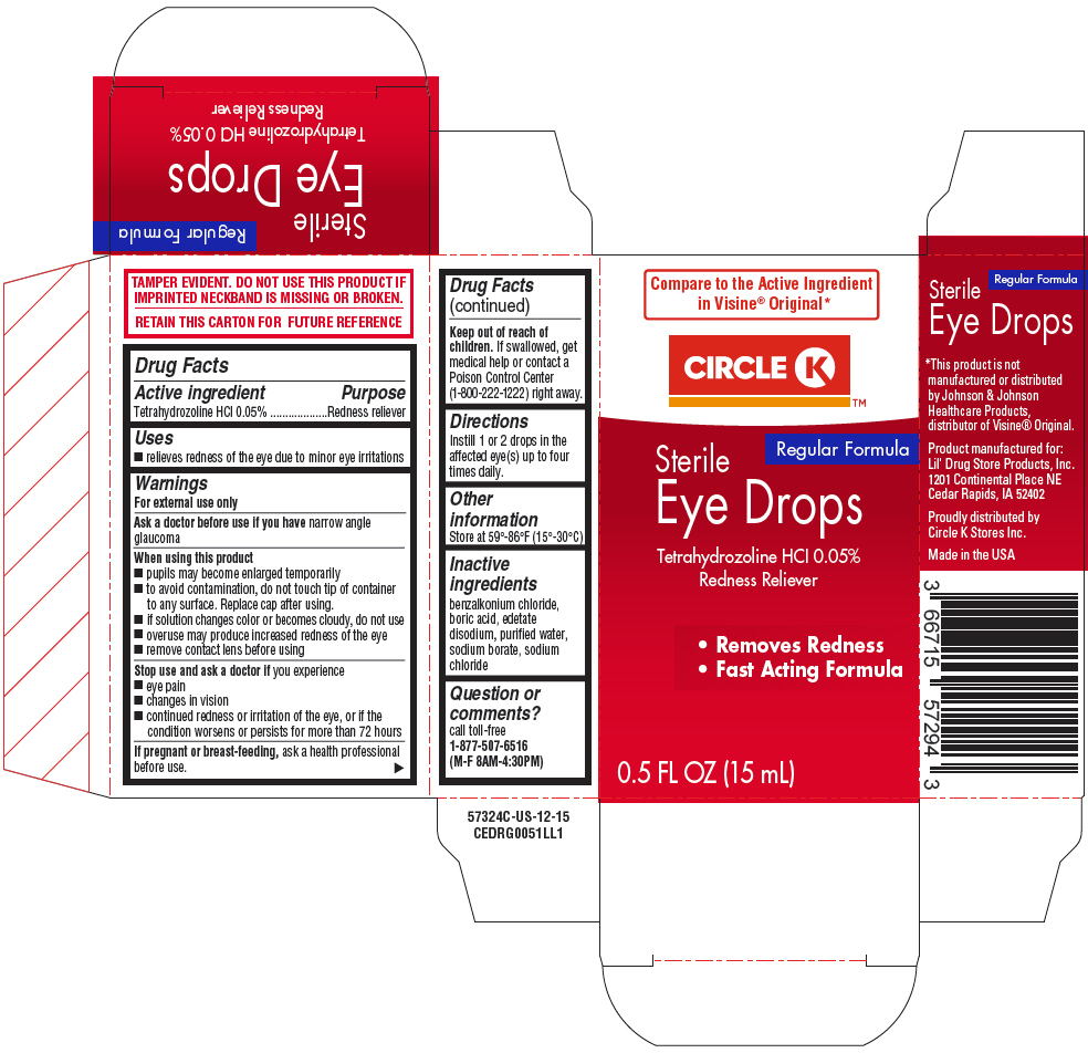 NDC 667155729 Circle K Eye Drops Redness Reliever Solution/ Drops Topical