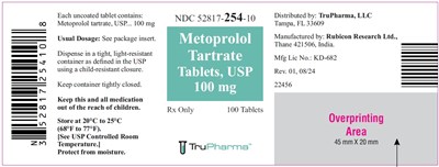 Metoprolol Tartrate Tablets, Usp 100 mg (NDC 52817-254-10)