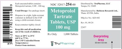 Metoprolol Tartrate Tablets, Usp 100 mg (NDC 52817-254-00)