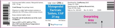 Metoprolol Tartrate Tablets, Usp 25 mg (NDC 52817-250-10)