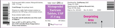 Metoprolol Tartrate Tablets, Usp 37.5 mg (NDC 52817-251-10)