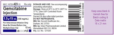 Gemcitabine 1.5g/15 mL (Gemcitabine 15g 15ml Container)
