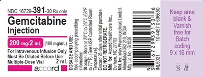 Gemcitabine 200 mg/2 mL  1ct (Gemcitabine 200mg 2ml Container)