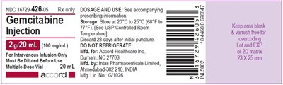 Gemcitabine 2g/20 mL (Gemcitabine 2g 20ml Container)