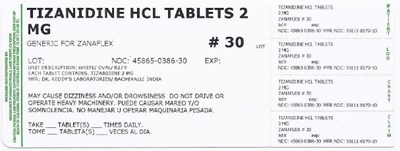 Bottle of 30 - tizanidine 2mg 4