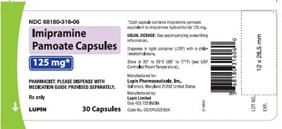 c7c6db09-d555-44fe-8f7d-d586f9167982-06.jpg Imipramine Pamoate Capsules125 mg - Bottle of 30s NDC 68180-316-06 bottles of 30 - c7c6db09 d555 44fe 8f7d d586f9167982 06
