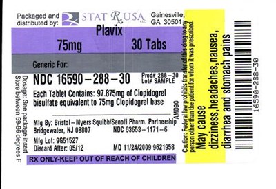 PLAVIX_75MG_LABEL.jpg LABEL IMAGE - PLAVIX 75MG LABEL