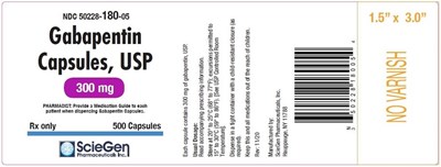 Gabapentin Capsules, Usp 300 mg (500 capsules label)