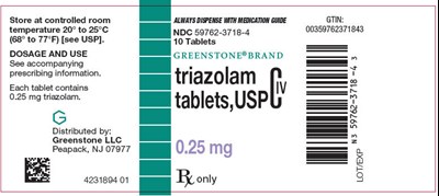 triazolam-04.jpg PRINCIPAL DISPLAY PANEL - 0.25 mg Tablet Bottle Label - triazolam 04
