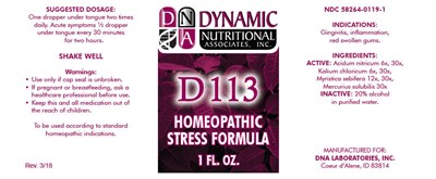 PRINCIPAL DISPLAY PANEL - 1 FL. OZ. Bottle Label - d113 01