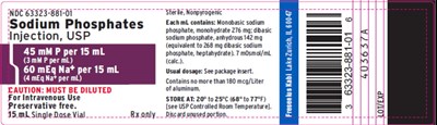 sod0p-0004-05.jpg PACKAGE LABEL - PRINCIPAL DISPLAY – Sodium Phosphates Injection, USP 15 mL Vial Label - sod0p 0004 05