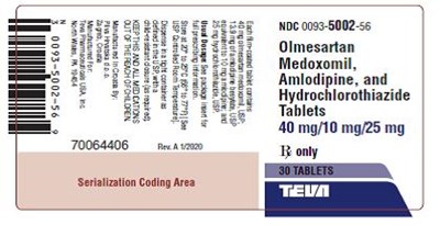 Olmesartan Medoxomil, Amlodipine, and Hydrochlorothiazide Tablets 40 mg/10 mg/25 mg, 90s Label - image 10