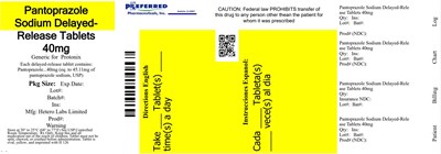 Pantoprazole Sodium Delayed-release Tablets 40mg (Pantoprazole40mg)