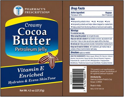 Pharmacys Prescription Creamy Cocoa Butter Petroleum Jelly Vitamin E Enriched (72197 050 04 Creamy Cocoa Butter Petroleum Jelly Vitamin E Enriched)