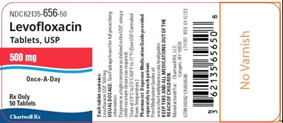 image description - levofloxacin 500mg 50s bottle label