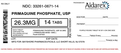 Ndc 76385-102-01 Primaquine Phosphate Tablets, Usp 26.3 mg (=15 mg Base) (Primaquine Po4 26 3mg 1)