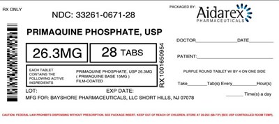 Primaquine 26.3mg Tabs #28 (Primaquine Po4 26 3mg 2)