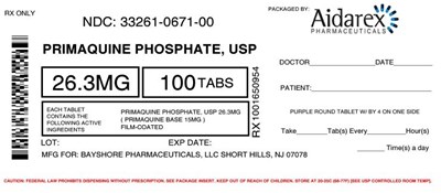 Primaquine 26.3mg Tabs (Primaquine Po4 26 3mg 3)