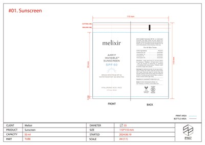 Melixir  Airfit Invisible™ Sunscreen Spf 50  Broad Spectrum Spf 50 Water Resistant (80 Minutes)  Hyaluronic Acid | Rice 1.7 Fl. Oz. / 50 mL (Airfit Invisible Sunscreen Spf 50 50ml Tube 2)