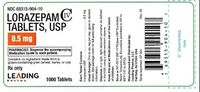 Lorazepam 0 5mg 1000tabs