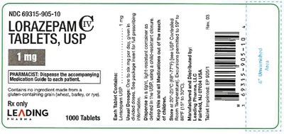 Lorazepam 1mg 1000tabs