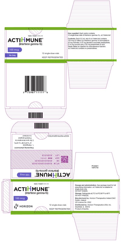 actimmune-18.jpg PRINCIPAL DISPLAY PANEL - 100 mcg Vial Carton - actimmune 18