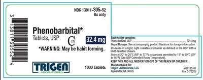 phenobarbital-5.jpg Phenobarbital Tablets 32.4 mg 1000ct Bottle Label - phenobarbital 5