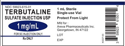 terbutaline-sulfate-ing-1mg-label.jpg Terbutaline Sulfate for injection 1 mg NDC 59923-615-01 label - terbutaline sulfate ing 1mg label