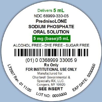 Image Description (Prednisolone Sodium Phosphate Os 5ml Unit Dose Label)