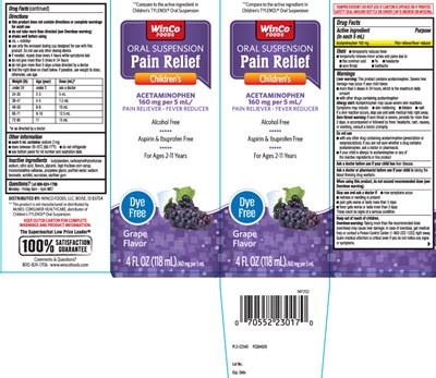 Acetaminophen 160 mg (Childrens Acetaminophen Dye Free Grape Liquid 1)