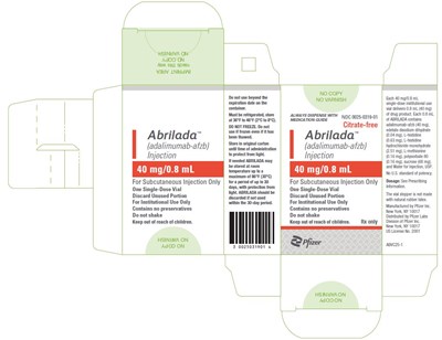 PRINCIPAL DISPLAY PANEL - 0.8 mL Vial Carton - abrilada 41