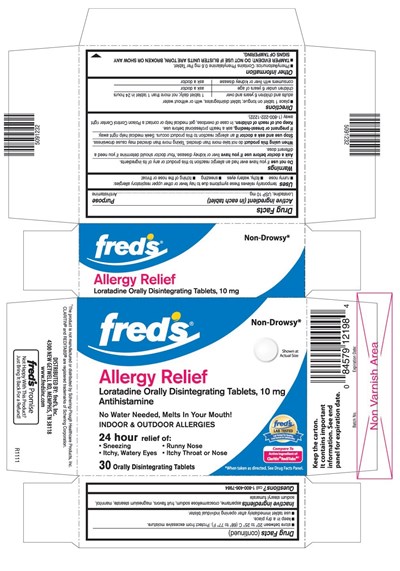 This Is The 30 Count Blister Carton Label For Fred's Loratadine Odt, 10 mg. (Loraodt)